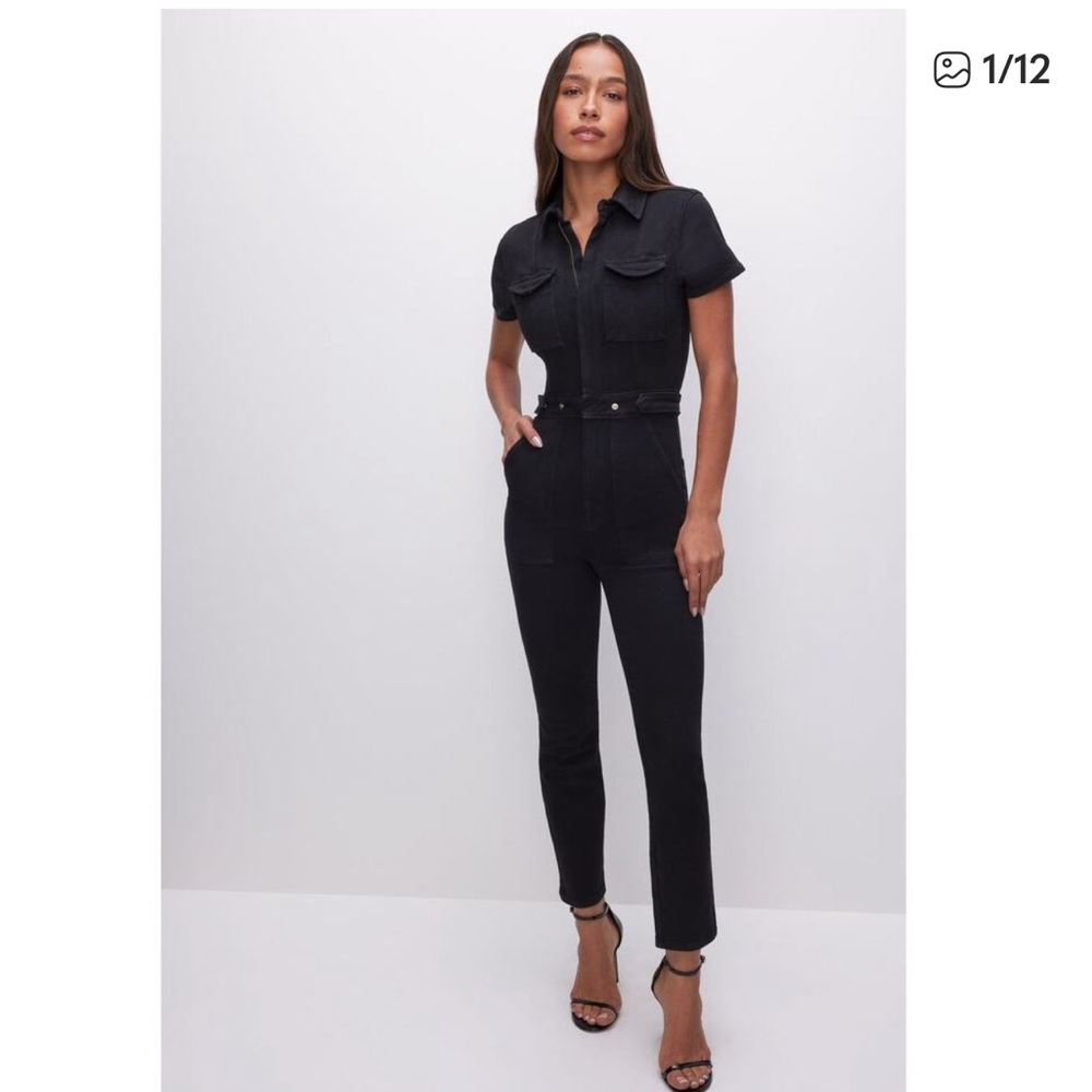 NWT — Good American Fit for Success Black Belted Jumpsuit
